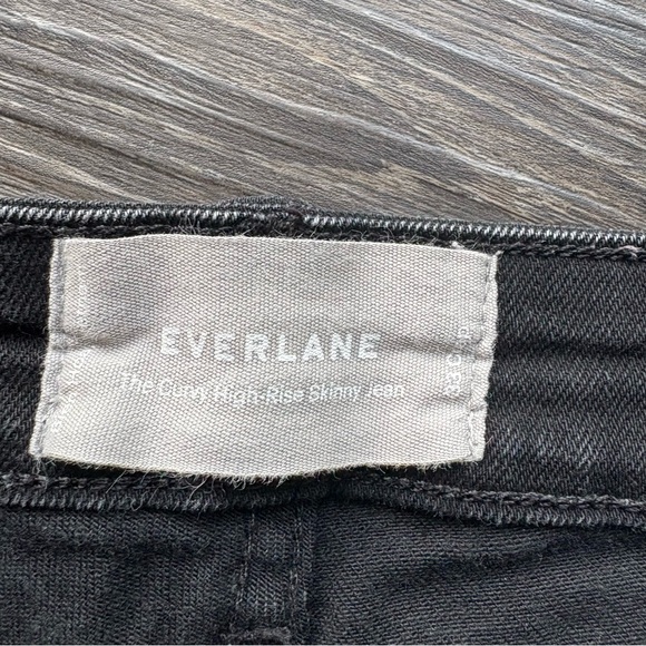 Everlane High Rise Curvy Skinny Jeans, black denim, size 33 crop - Picture 3 of 8